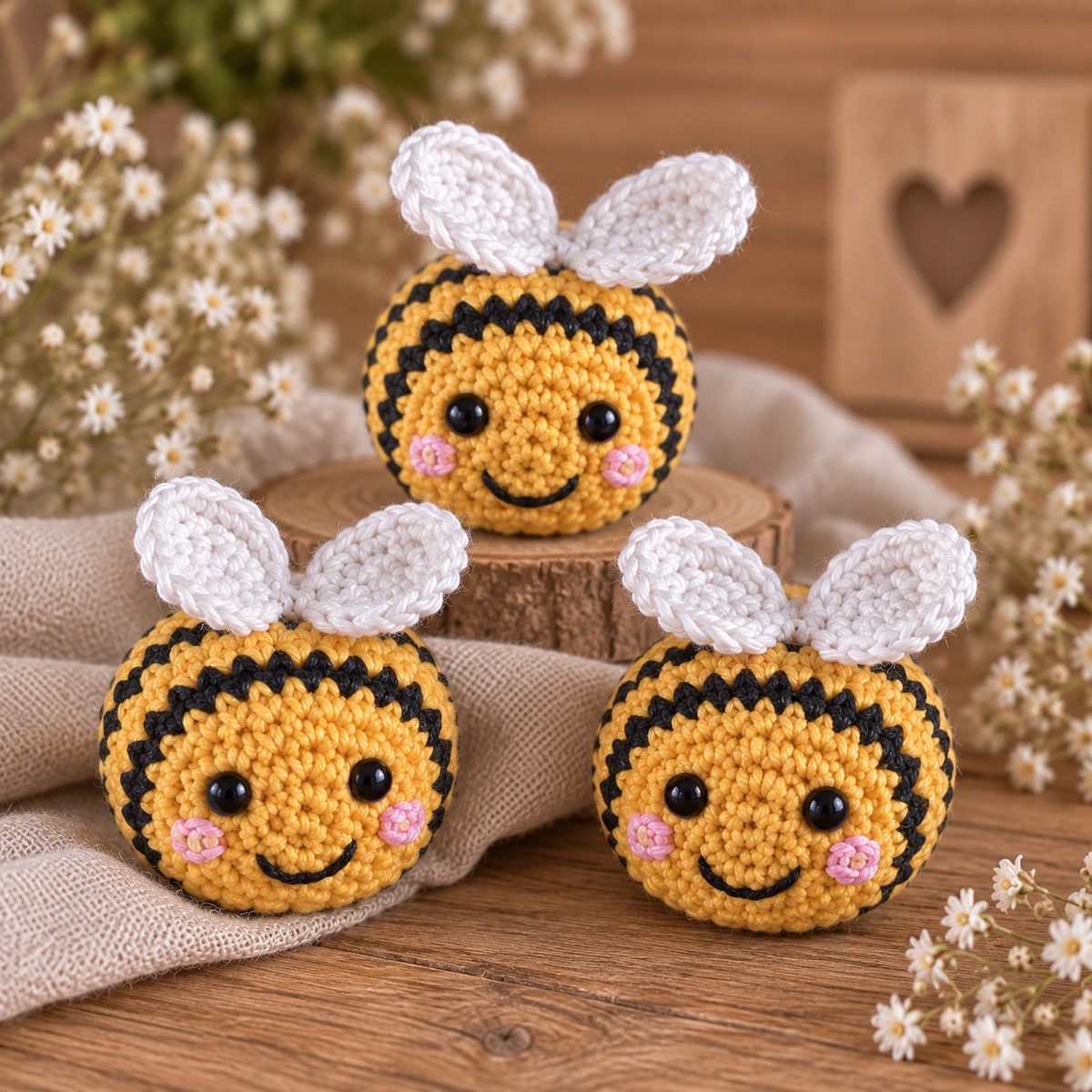 Kleines Honigbienchen aus Bio-Baumwolle | handgehäkelt 🐝