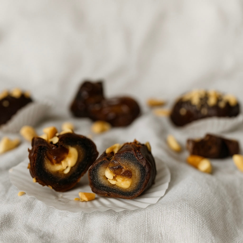 Dattelpraline Erdnusskuss (2 Stück)