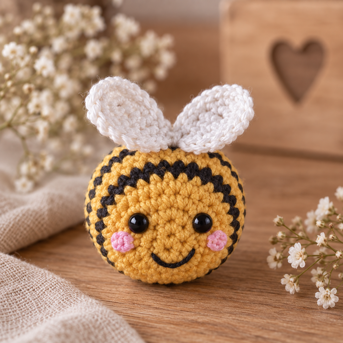 Kleines Honigbienchen aus Bio-Baumwolle | handgehäkelt 🐝