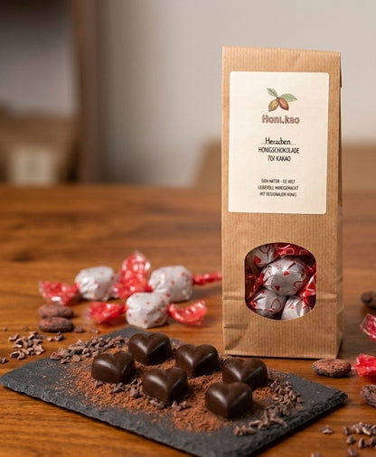 Honigschokolade | 70% Kakao | Herzchen