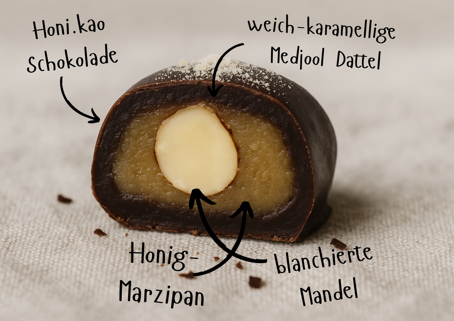 Dattelpraline Marzipani (2 Stück)