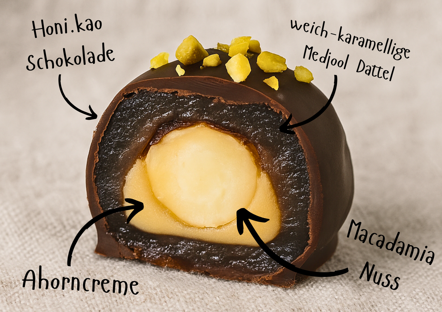 Dattelpraline Ahornperle (2 Stück)