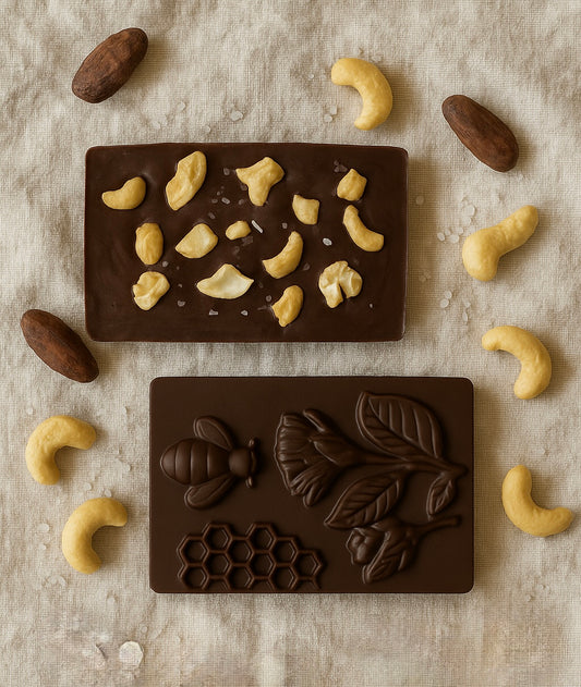 Honigschokolade | 70% Kakao | geröstete & gesalzene Cashews
